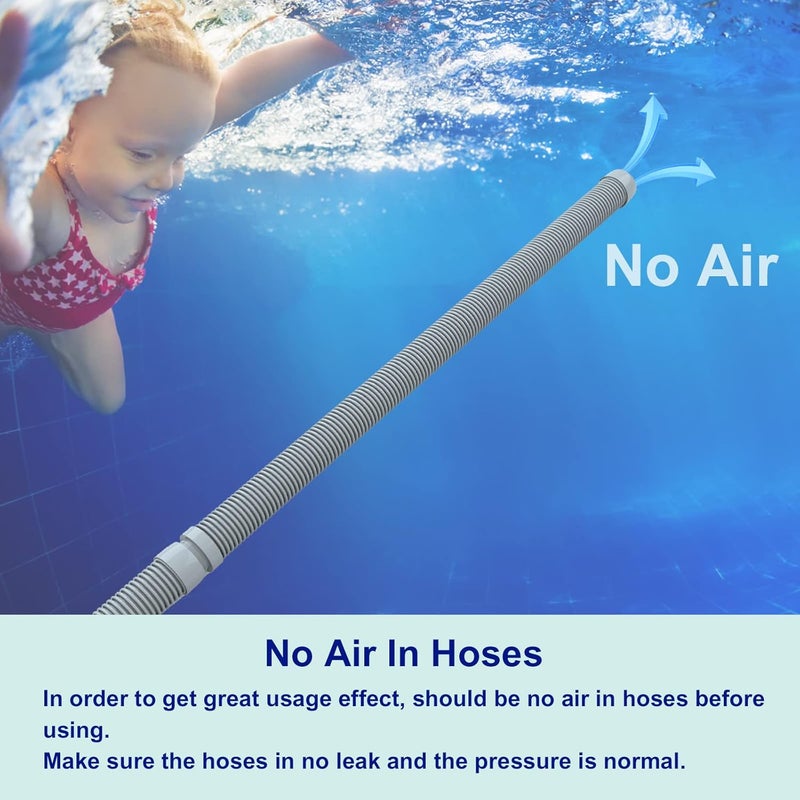 Poolvio Professional Swimming Pool Vacuum Cleaner Hose -1.5” 8 Piece Hoses for Pool Vacuum Extension/Replacement - Compatible with all Major Automatic Swimming Pool Cleaners - Image 5